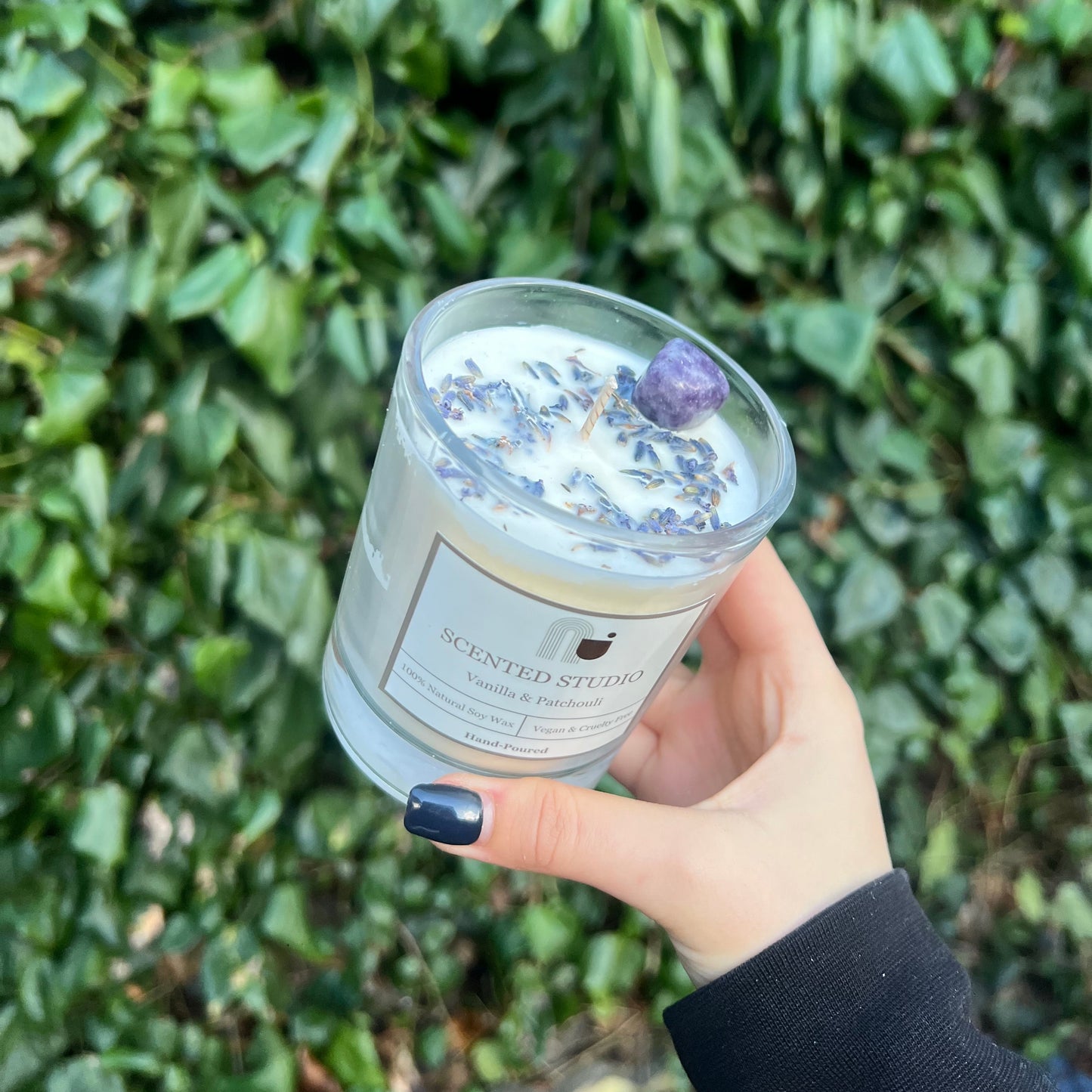 Vanilla and Patchouli Crystal Candle