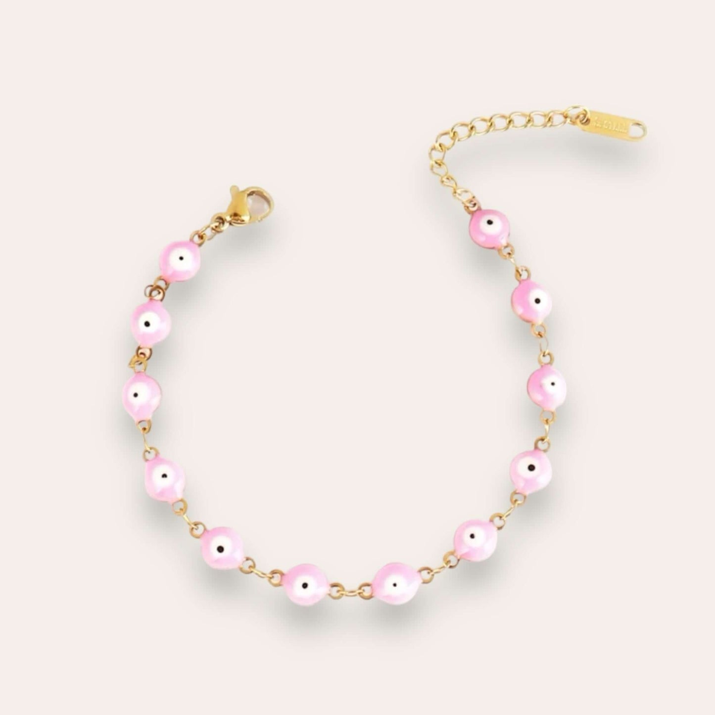 Stainless Steel Pink Evil Eye