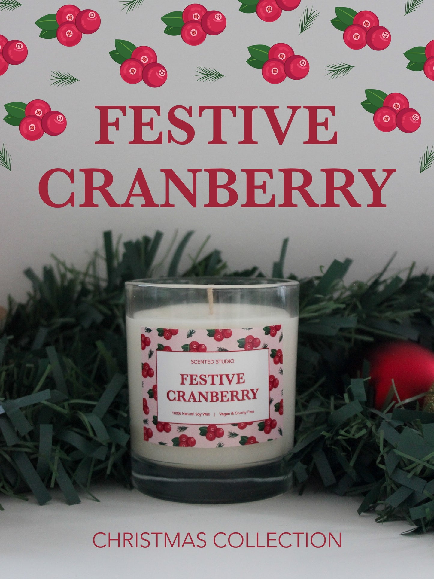 Festive Cranberry Soy Candle