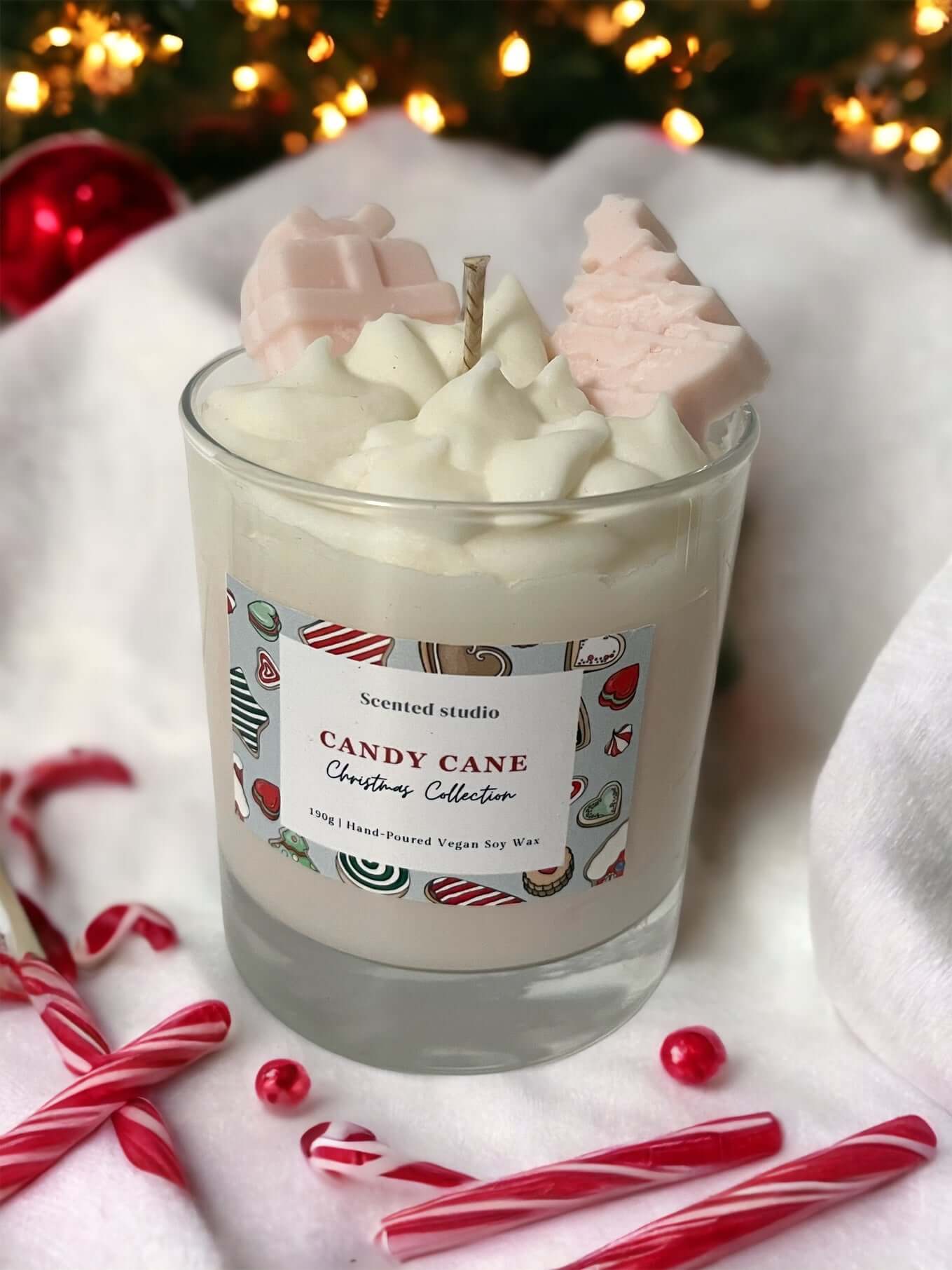Candy Cane Whipped Candle